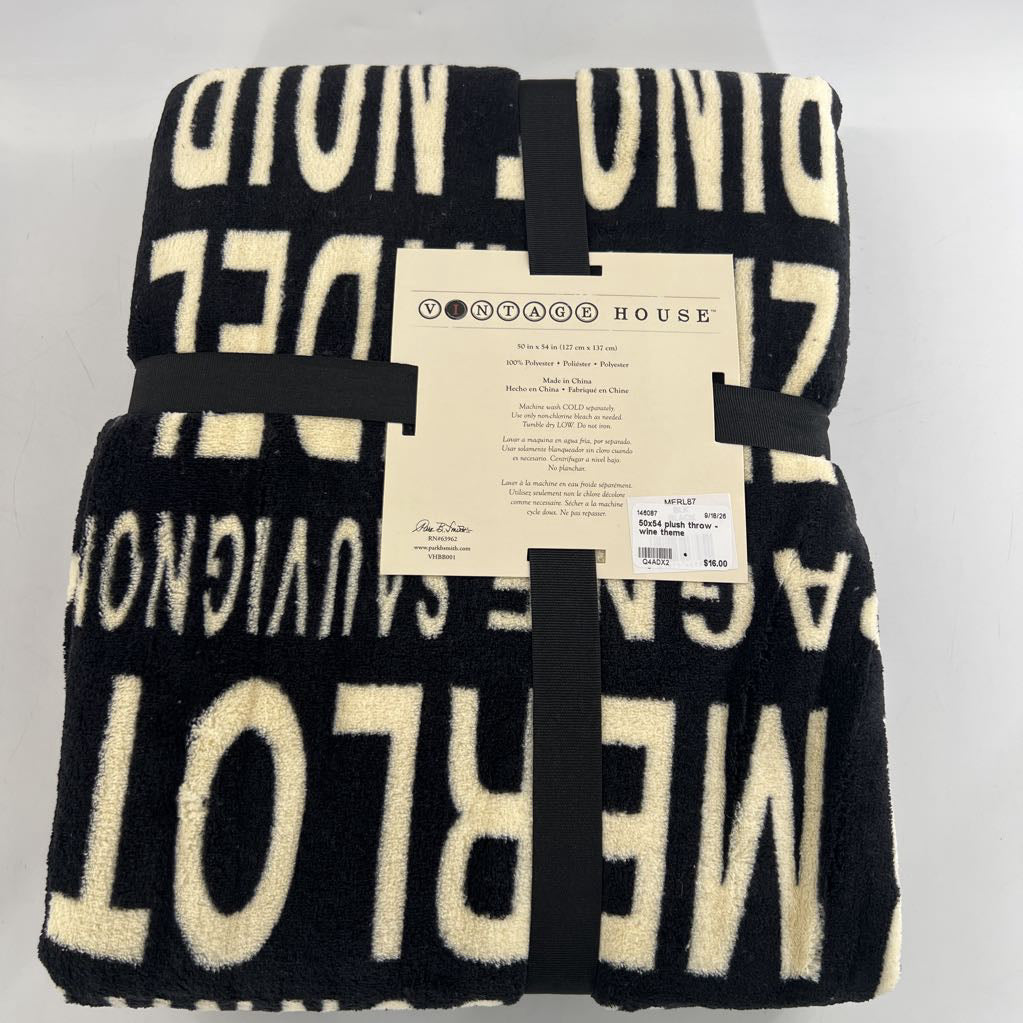 50x54 plush throw - wine theme
