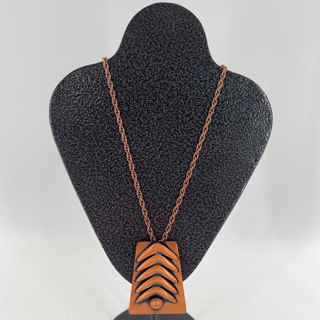 copper pendant statement necklace