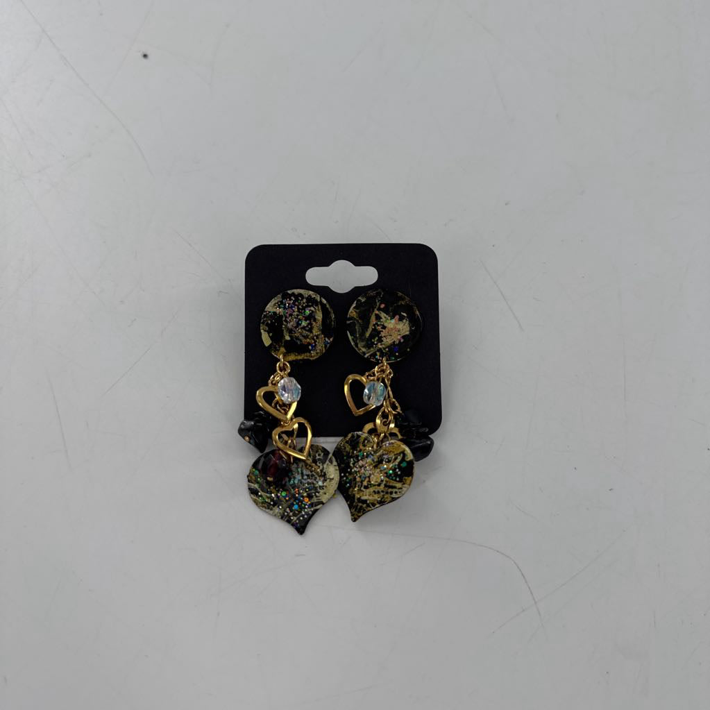 gold tone whimsical charm earrings