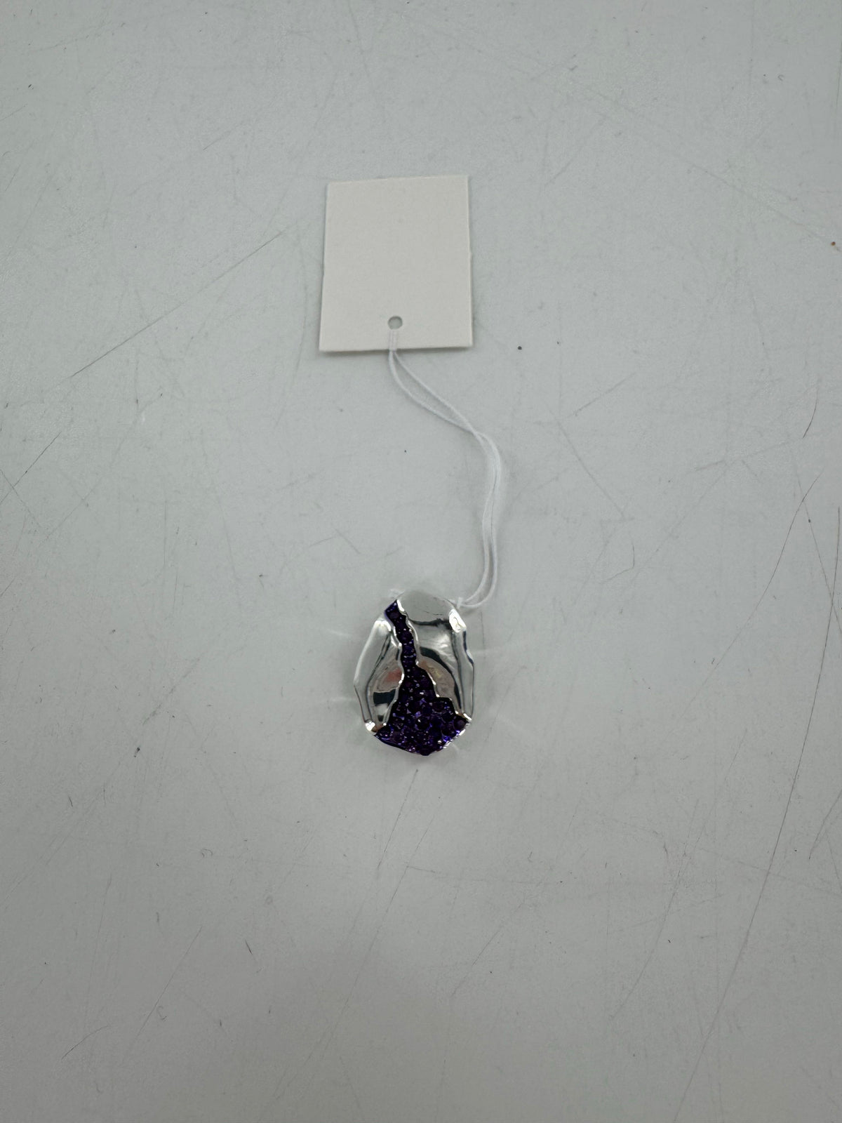 silver & purple crystal pendant