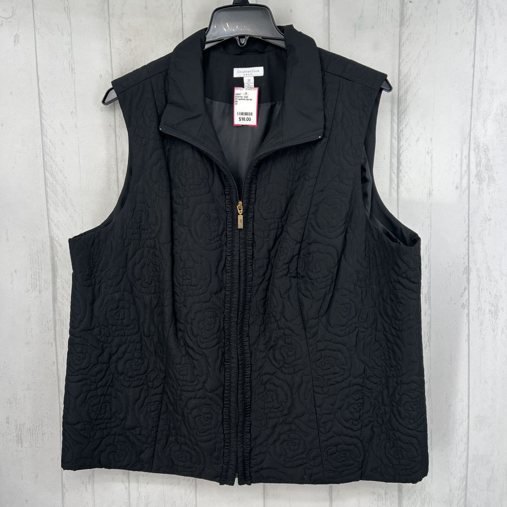 3X quilted zip-up vest