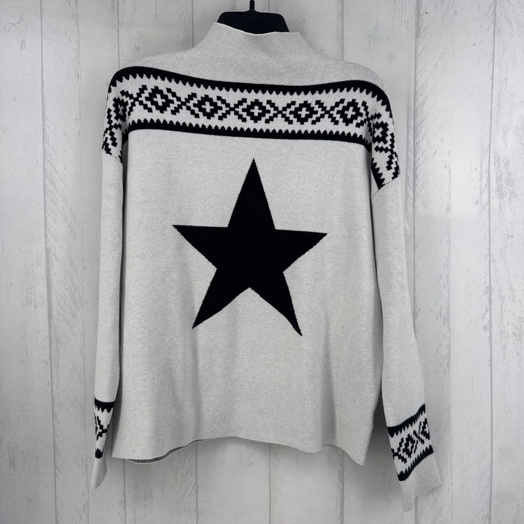 L mock neck sweater star sweater