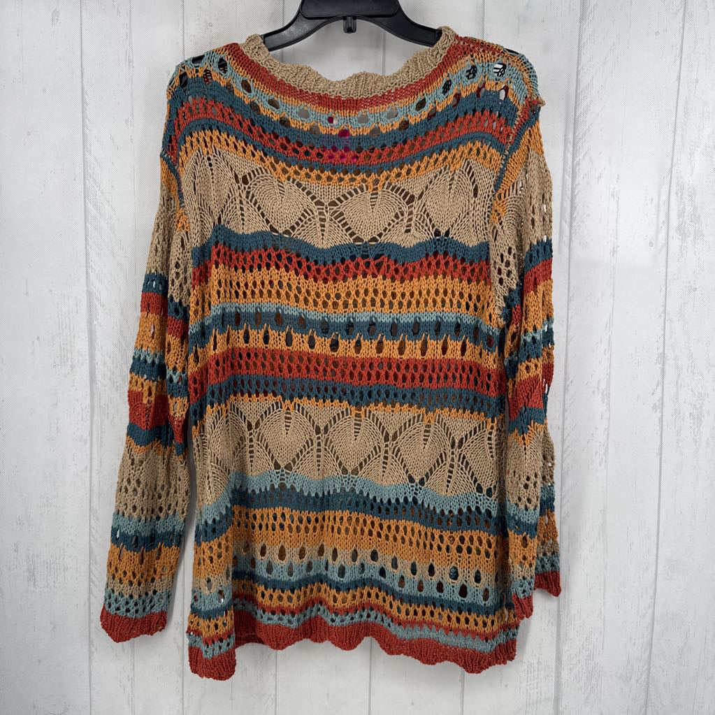 S colorful crochet sweater