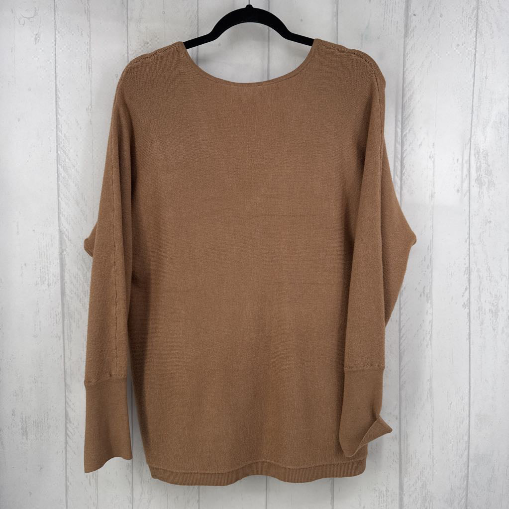 L flo embroidered v-neck sweater