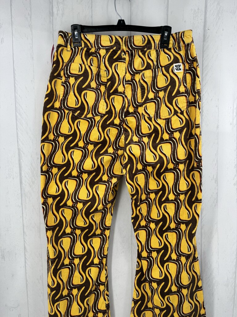 34 corduroy cat print pant
