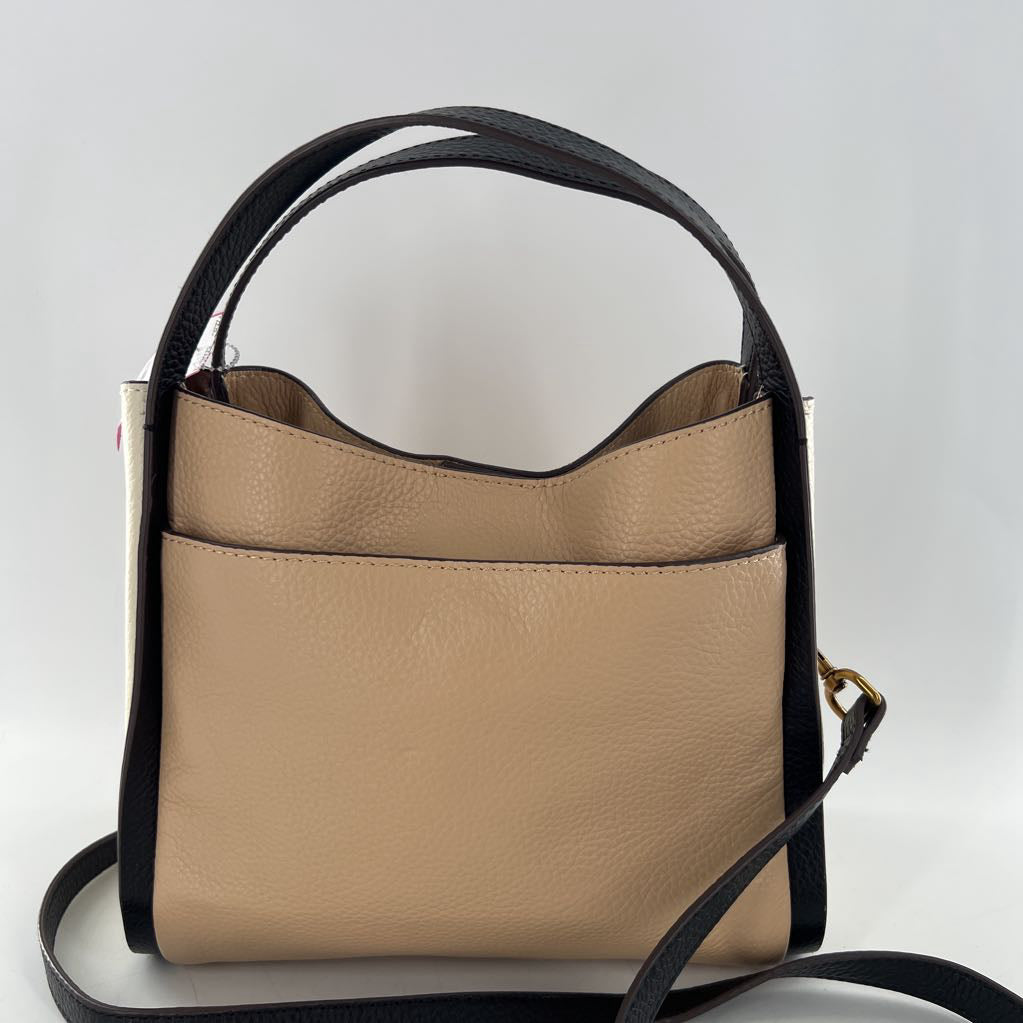 colorblock leather shoulder bag