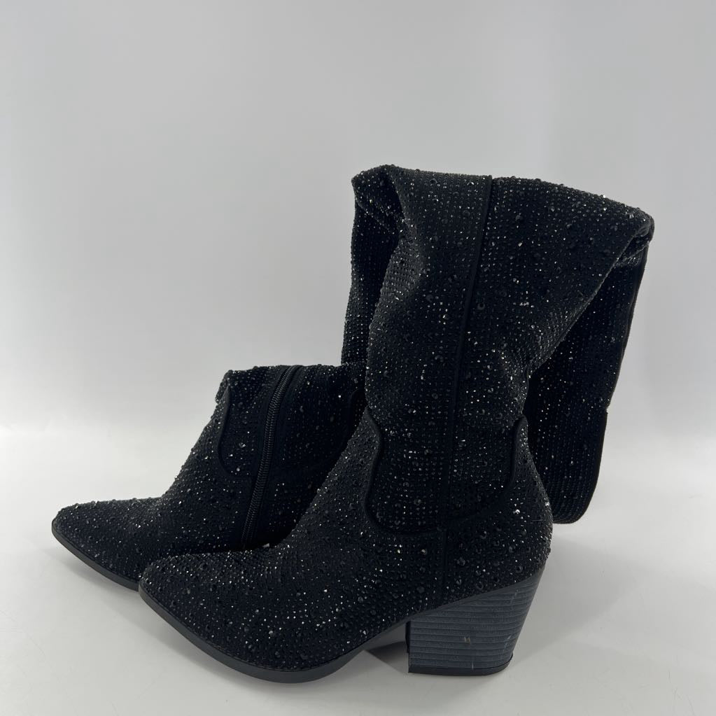 7/7.5 cowgirl rhinestone over the knee chunky heel boots