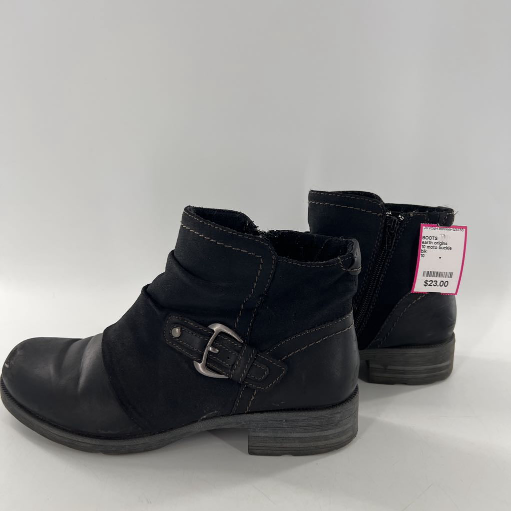10 moto buckle ankle boots