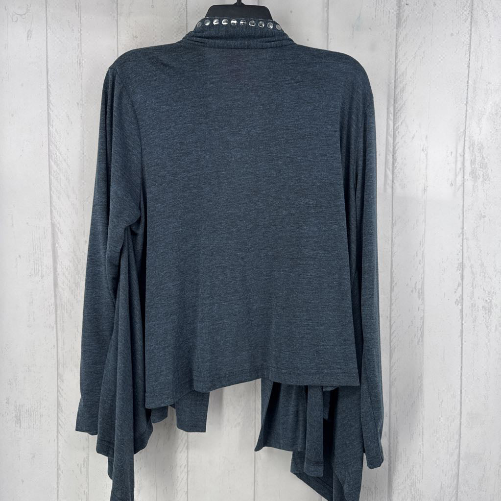 L embelished open front cardi