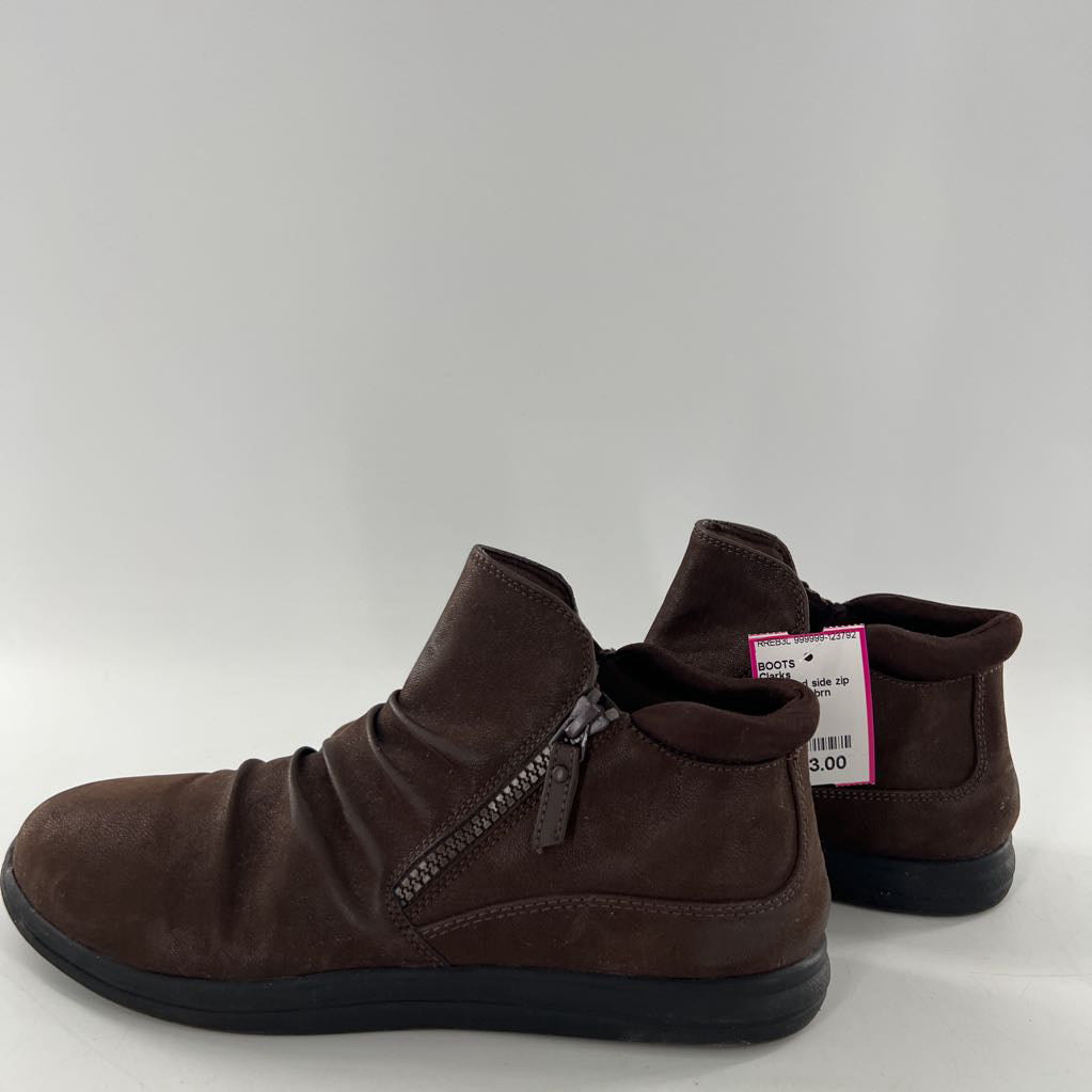 10 ruched side zip ankle boots