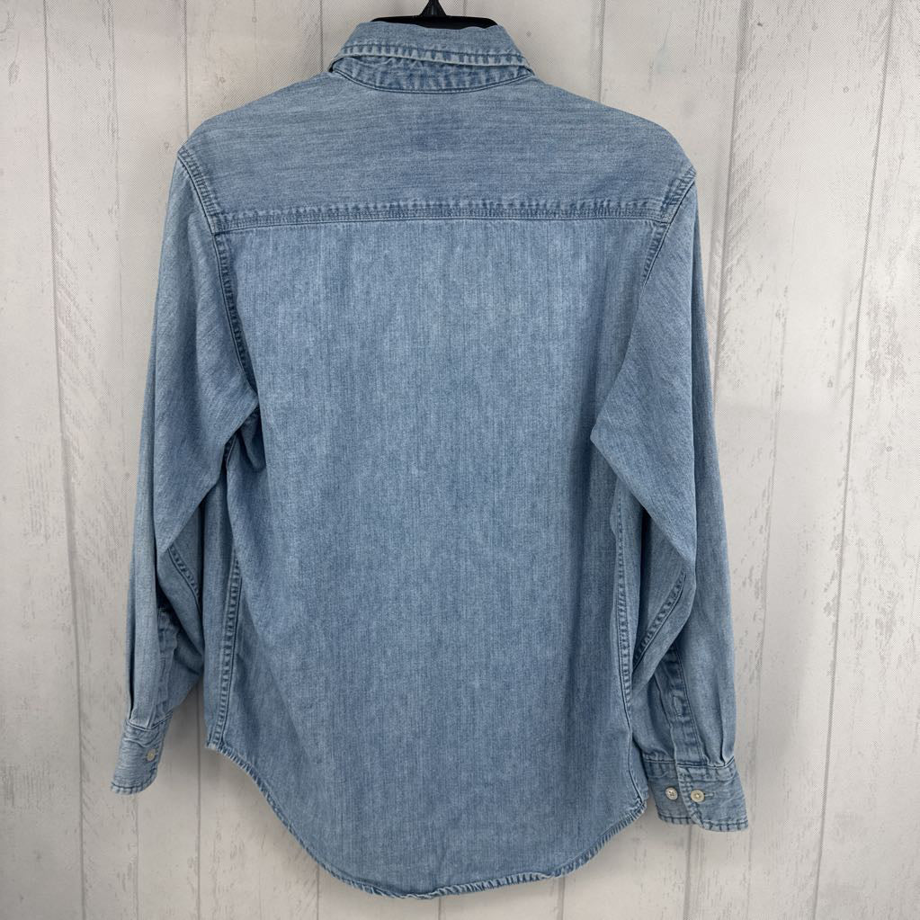 XS denim button down l/s top