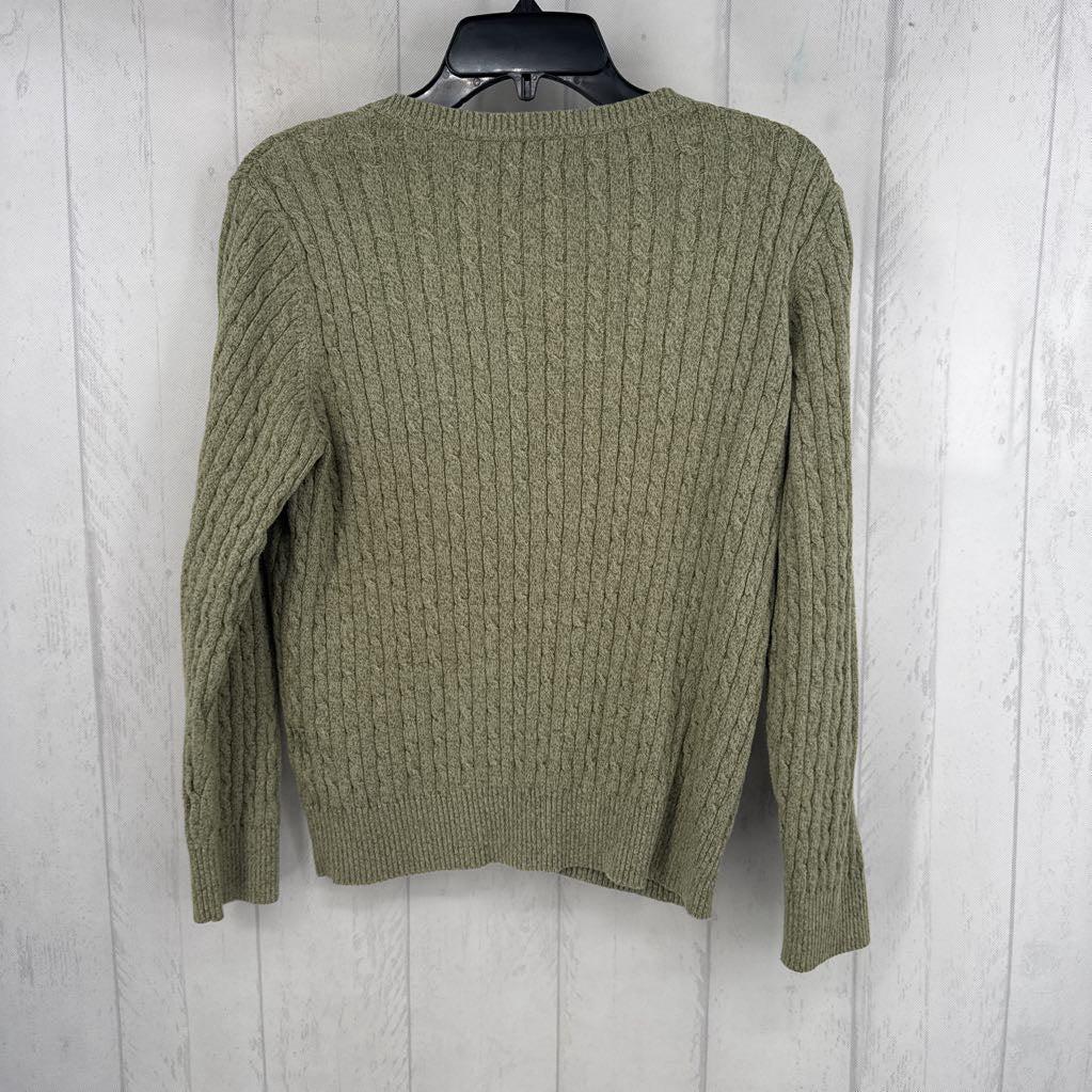 M cable knit v-neck sweater