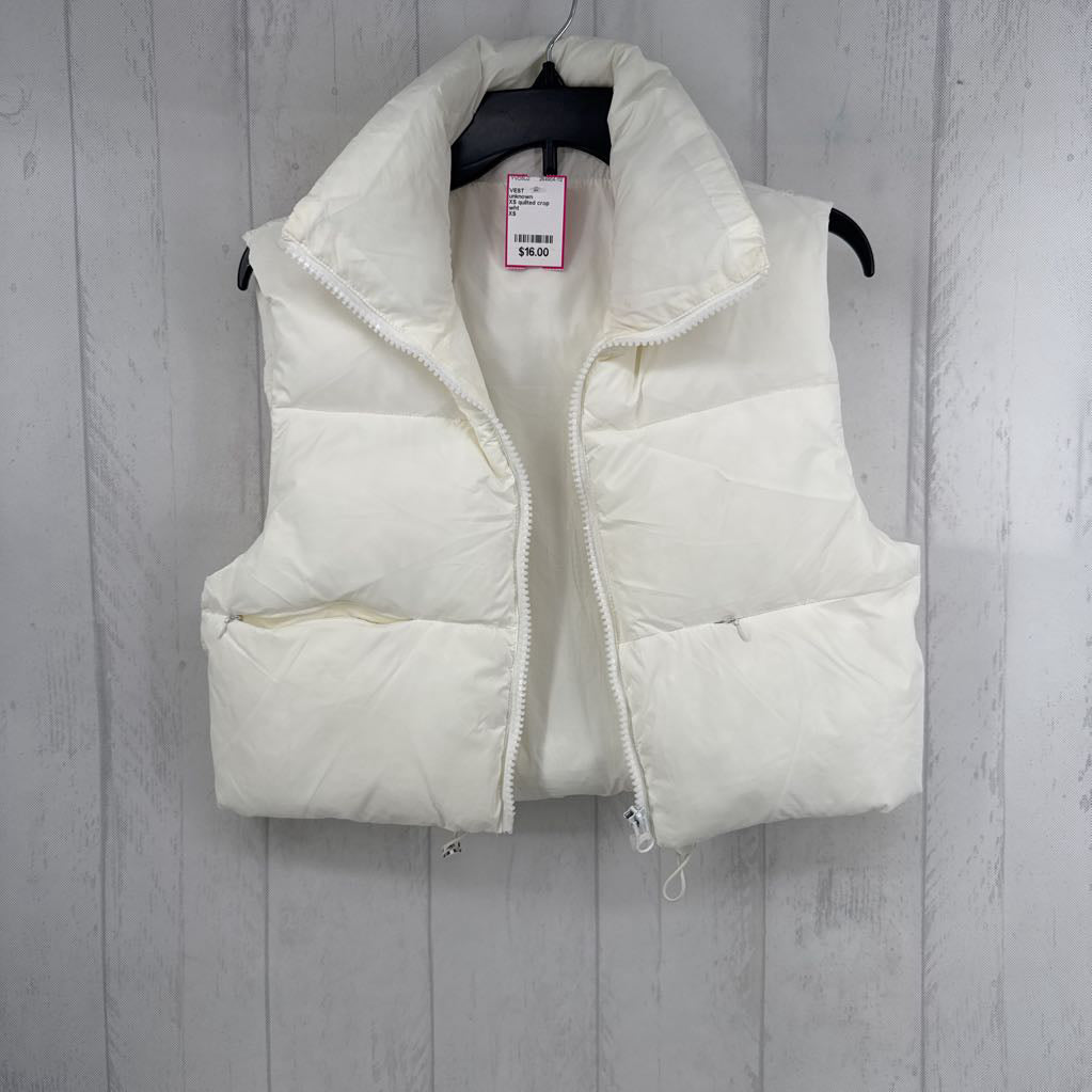 XS quilted crop puffer vest