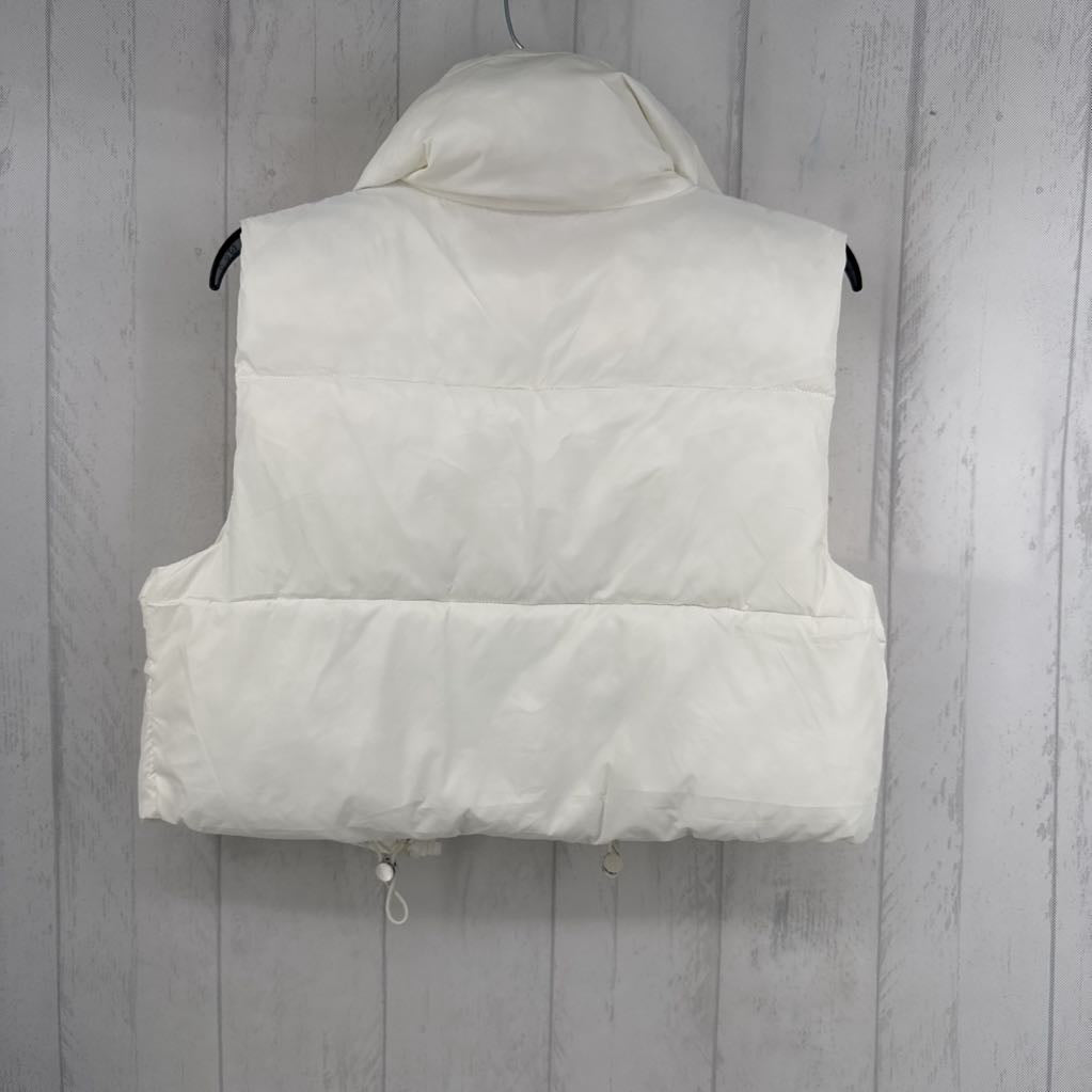 XS quilted crop puffer vest