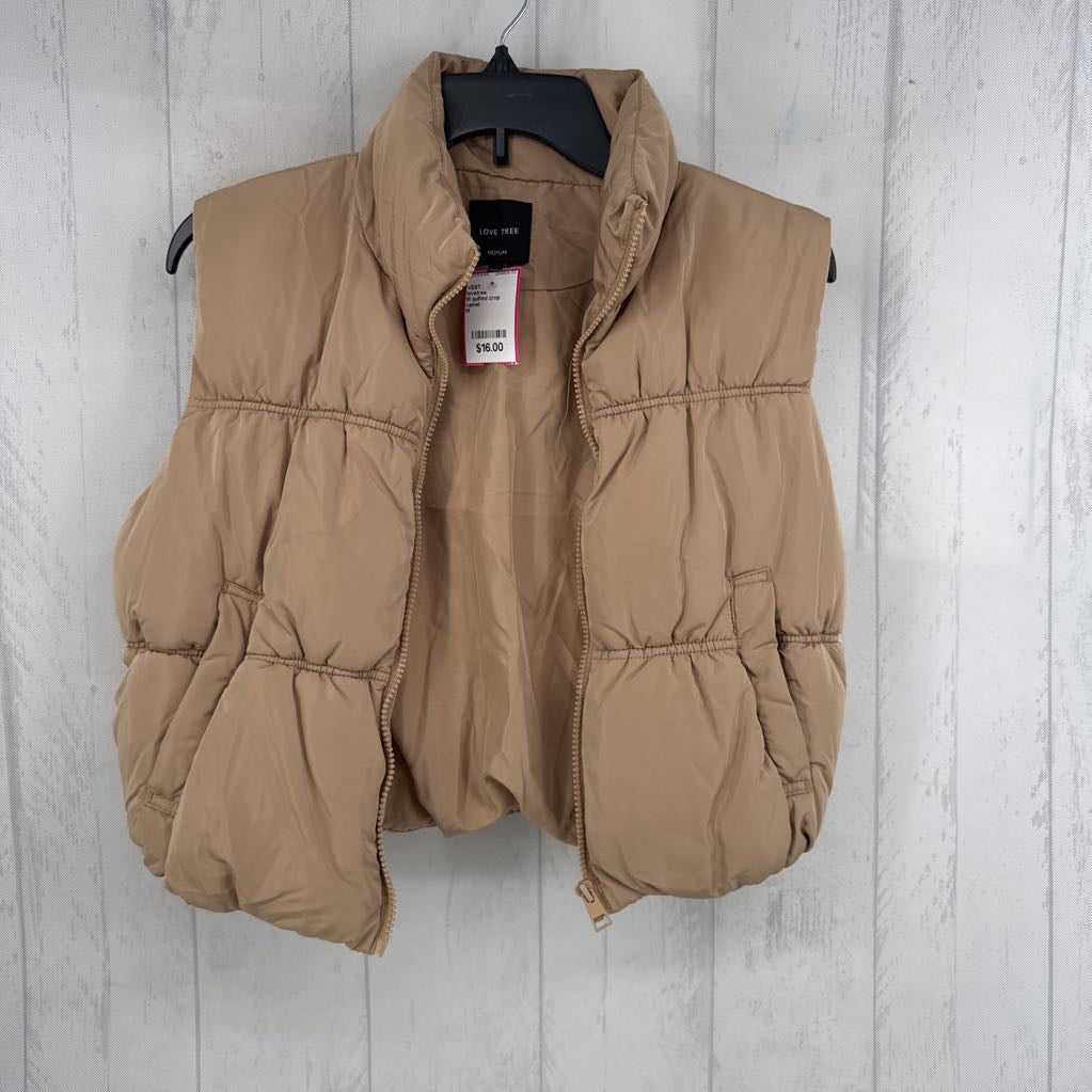 M quilted crop puffer vest