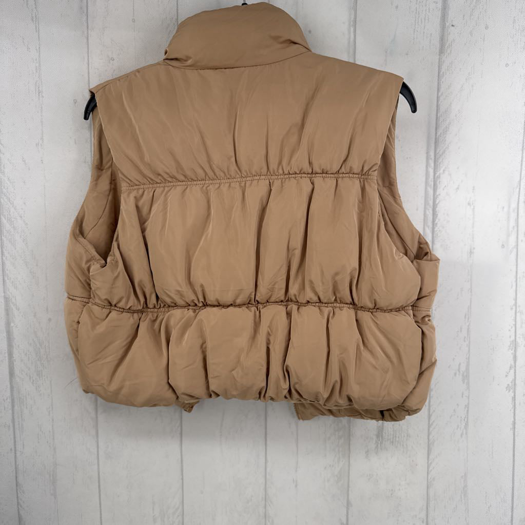 M quilted crop puffer vest