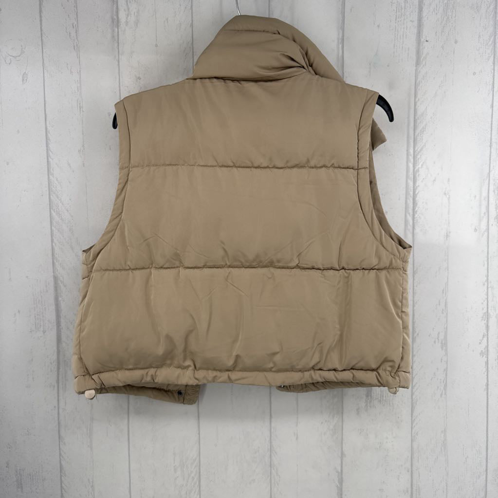 XS quilted crop puffer vest
