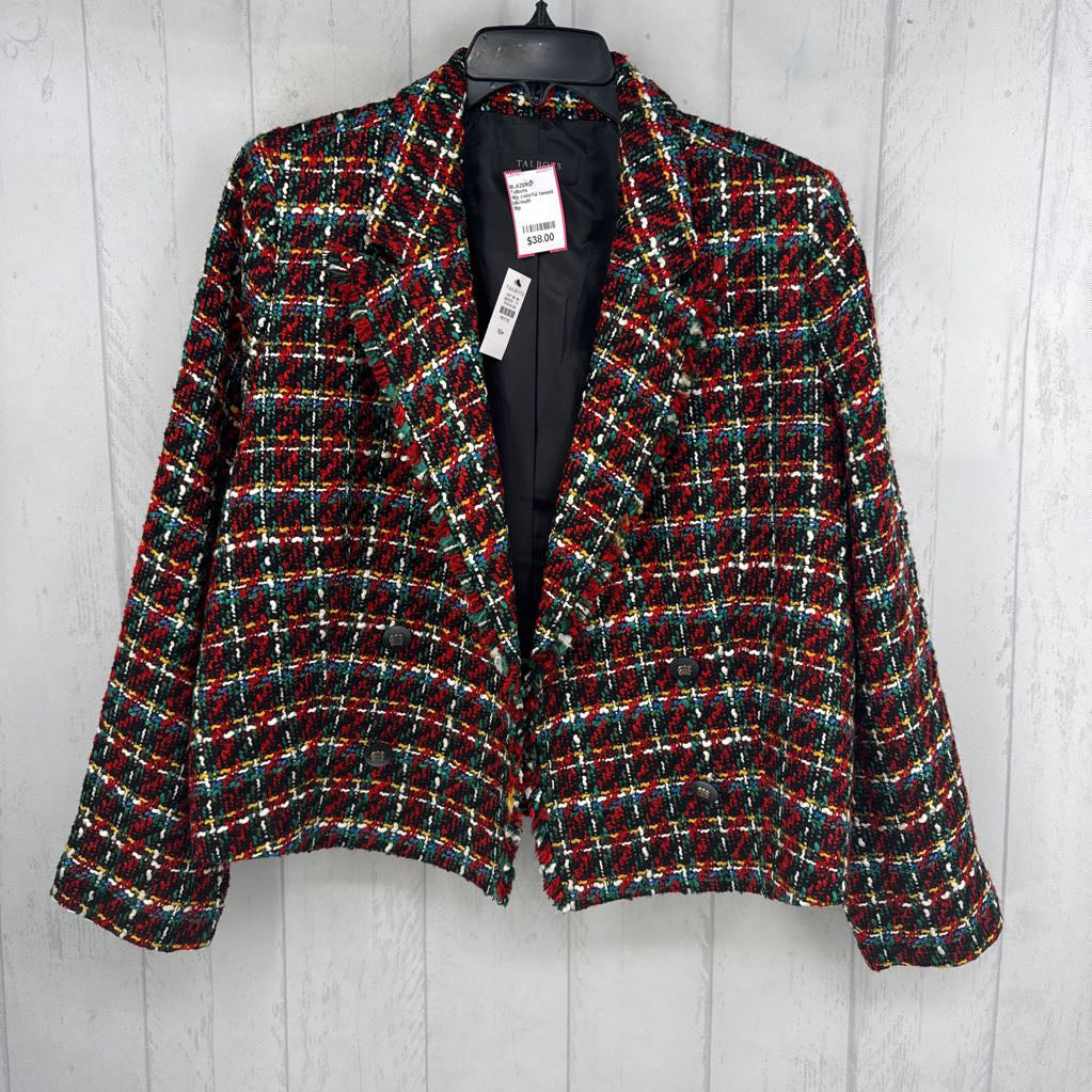 16p colorful tweed blazer