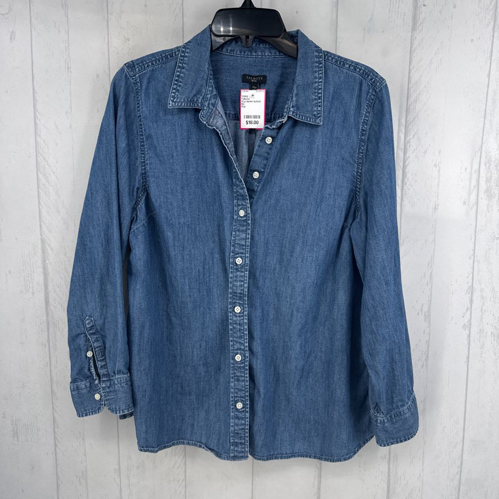 XLp denim button down l/s top