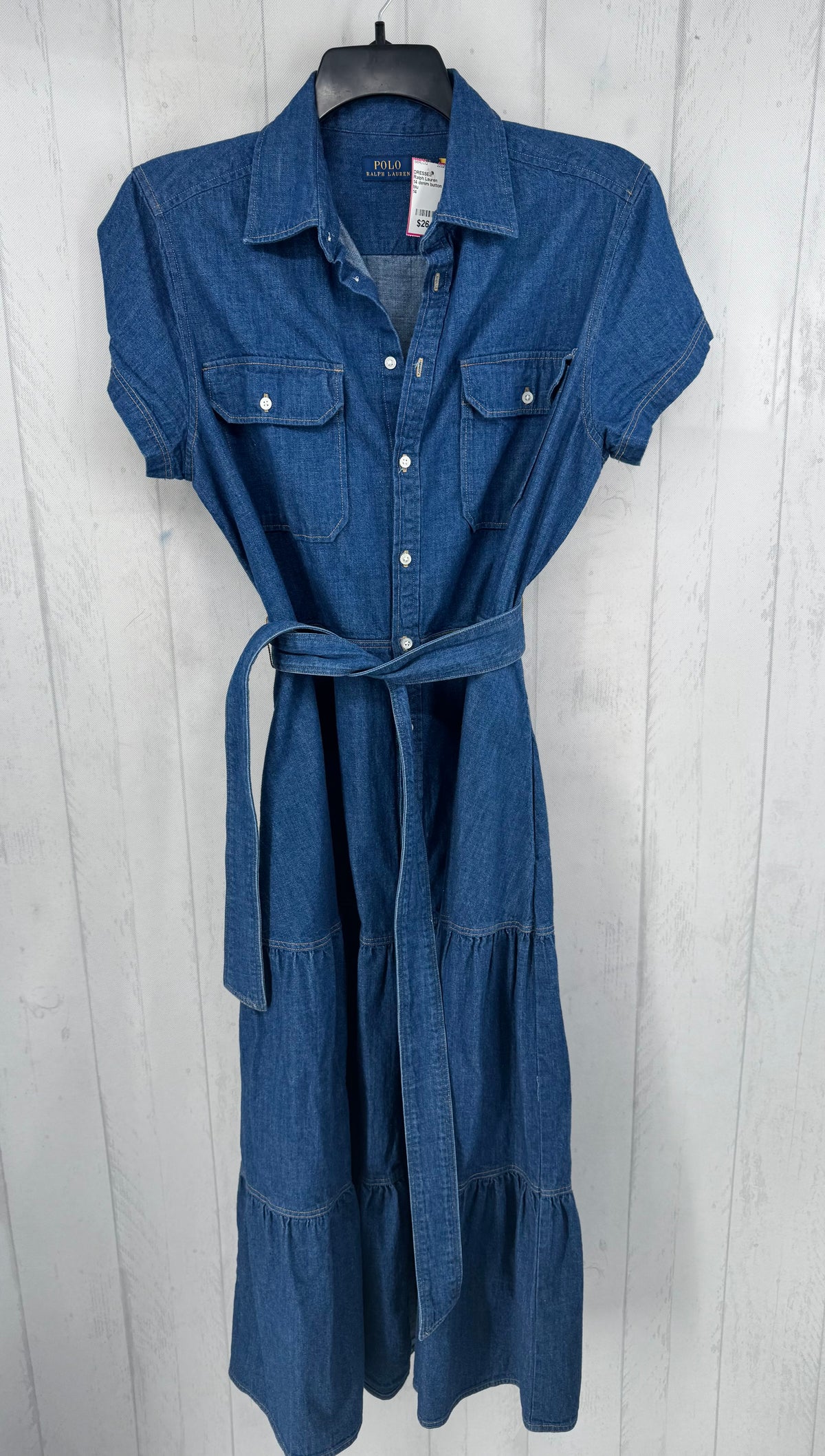 14 denim button down s/s dress