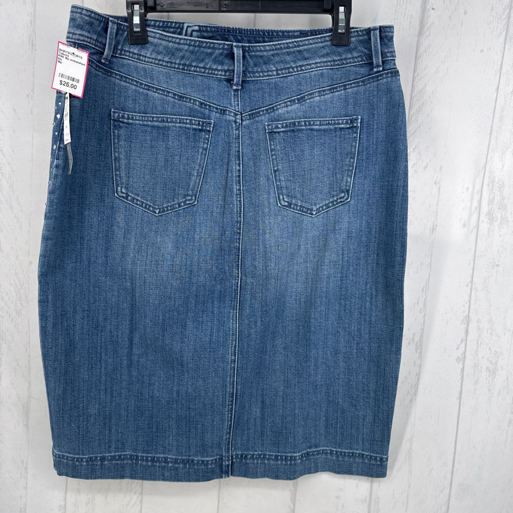 R99 16p embelished jean skirt