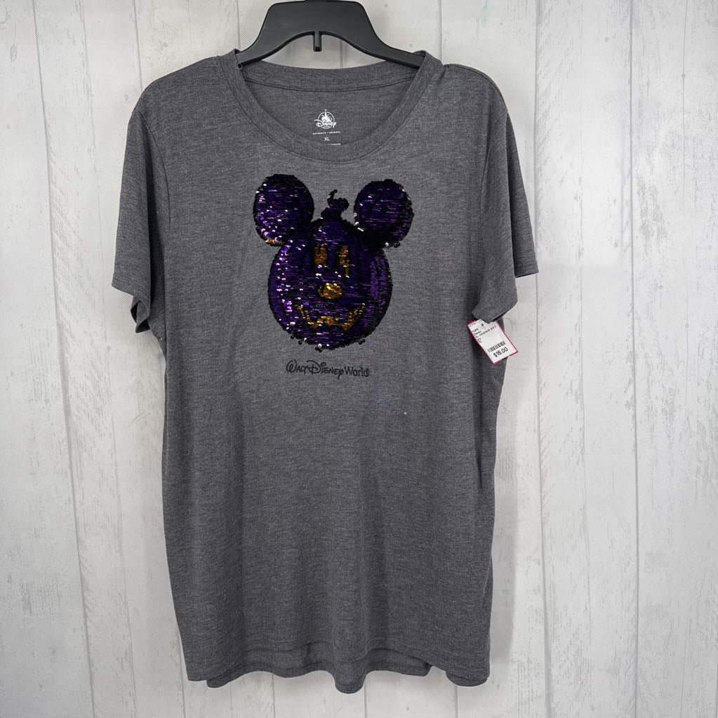XL crewneck s/s t-shirt-sequin pumpkin