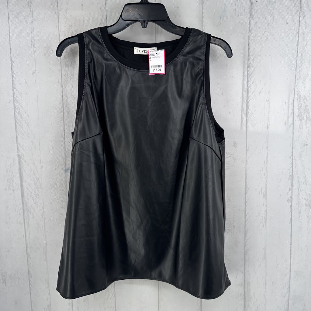 XL faux leather tank