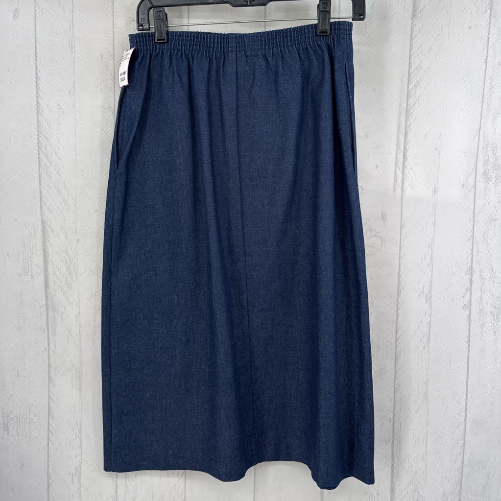 12 button front jean skirt