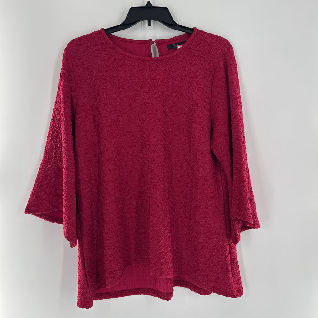 XL textured flutter slv top