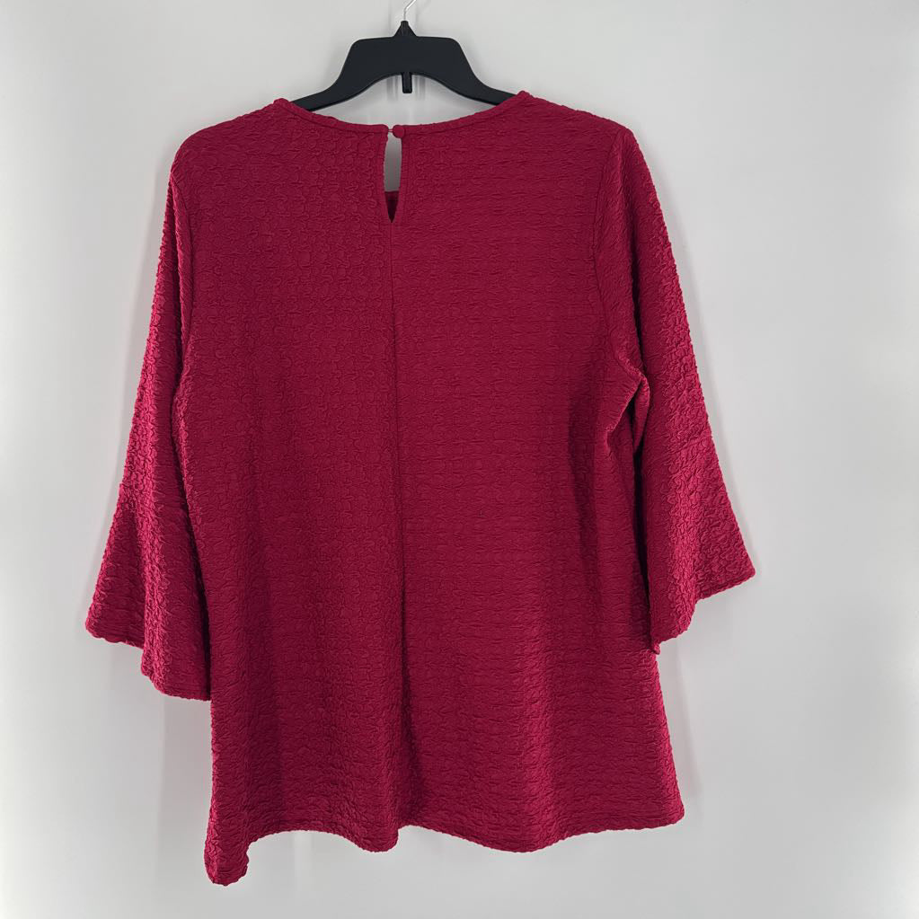 XL textured flutter slv top