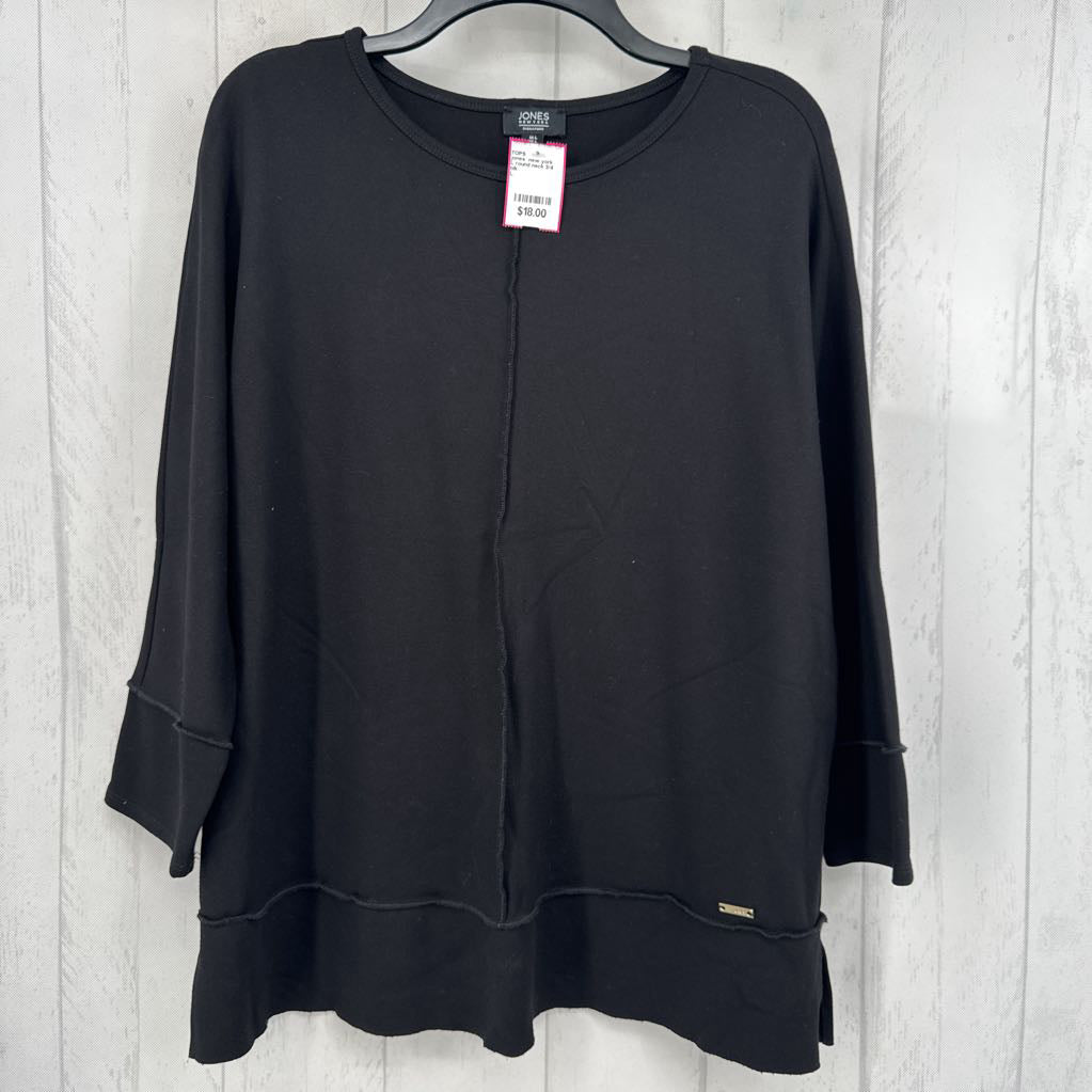 L round neck 3/4 slv top