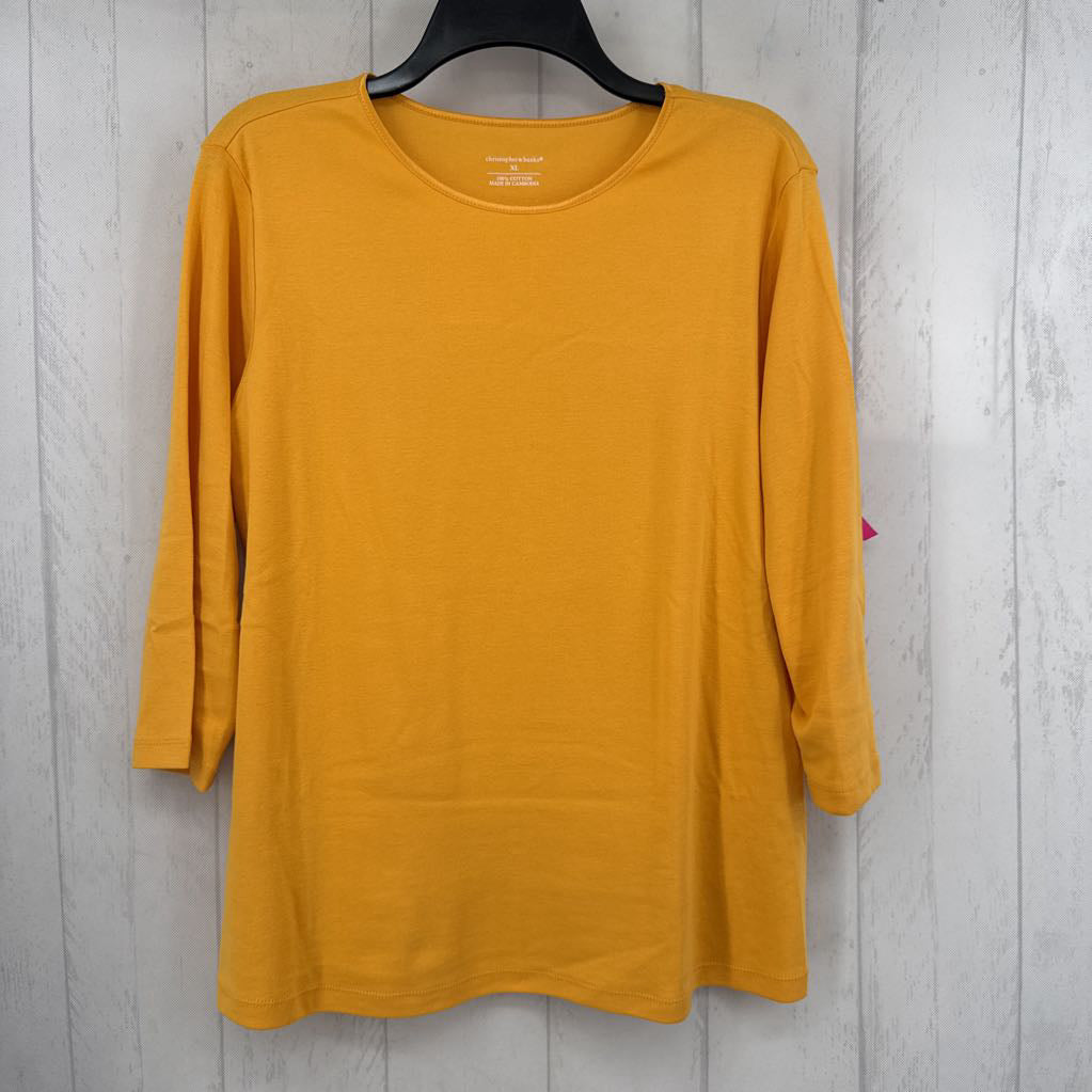XL round neck 3/4 slv tee