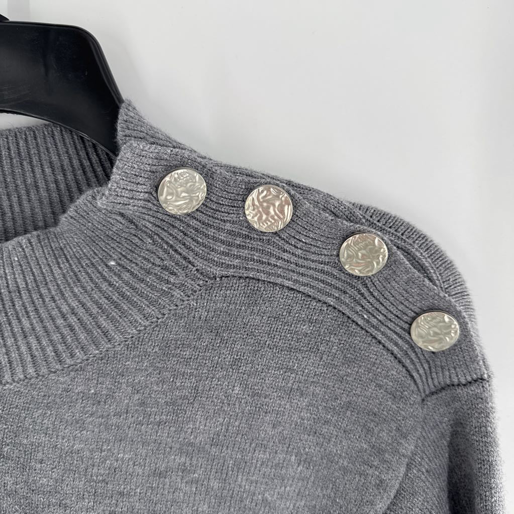 L mockneck striped sweater