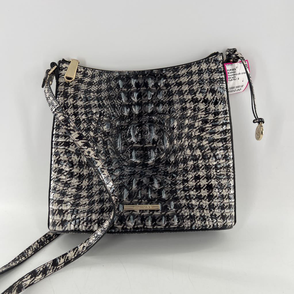 houndstooth croc embossed ombre crossbody