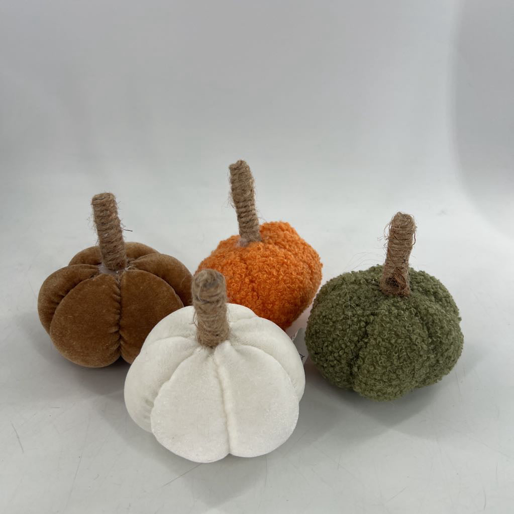 set of 4 fabric pumpkins
