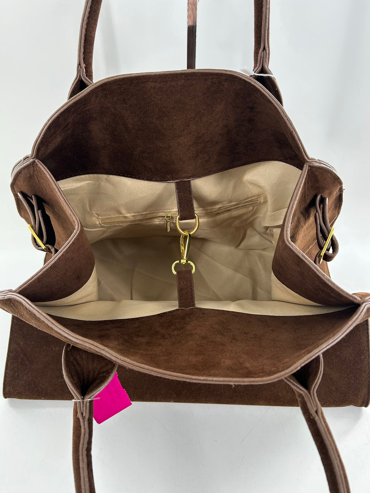 faux suede sueal handle satchel