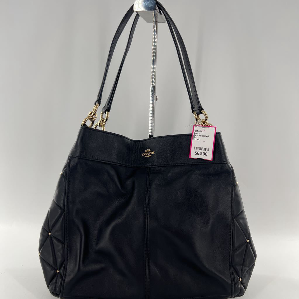 diamond quilted chain strap satchel