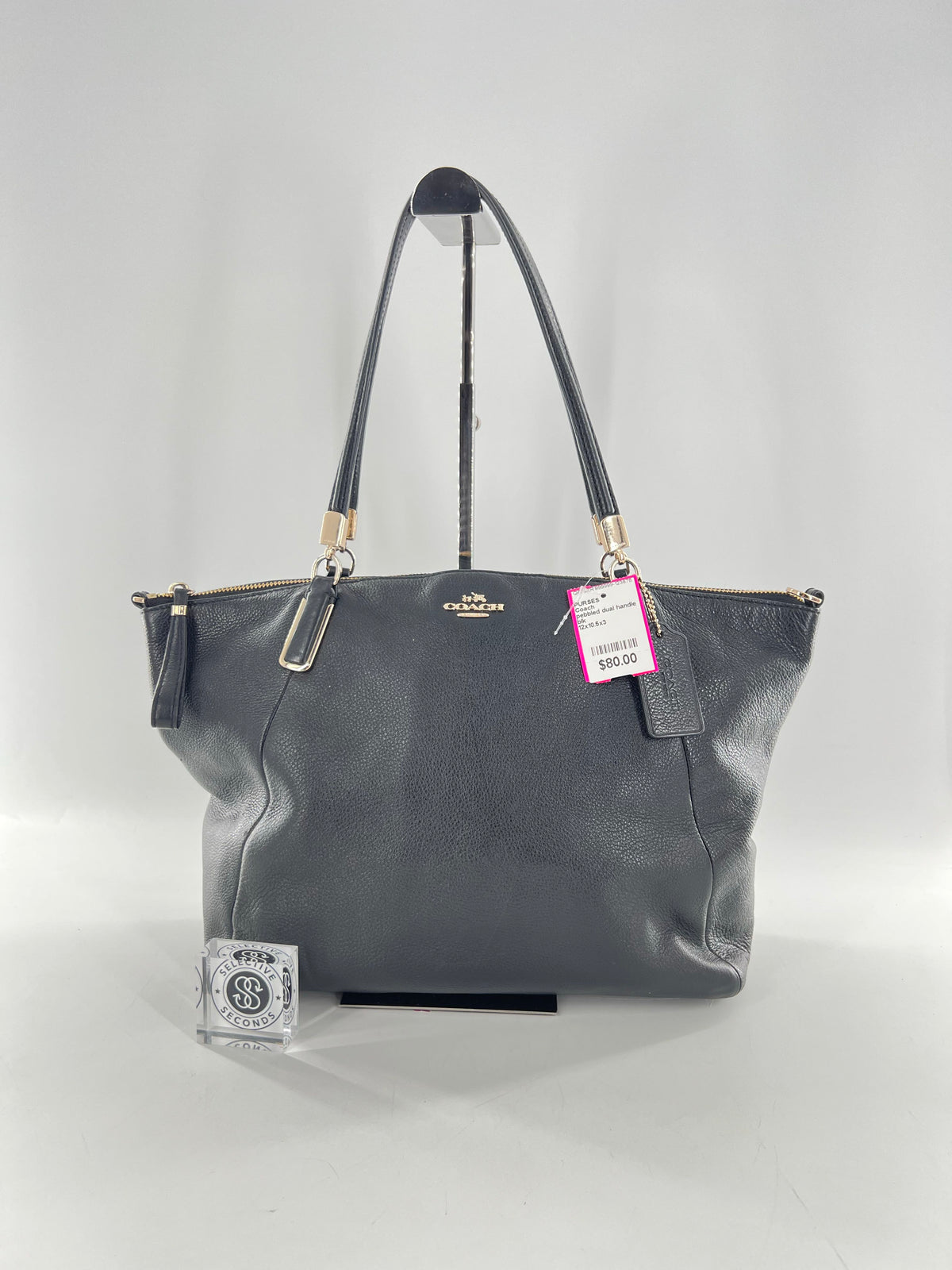 pebbled dual handle satchel