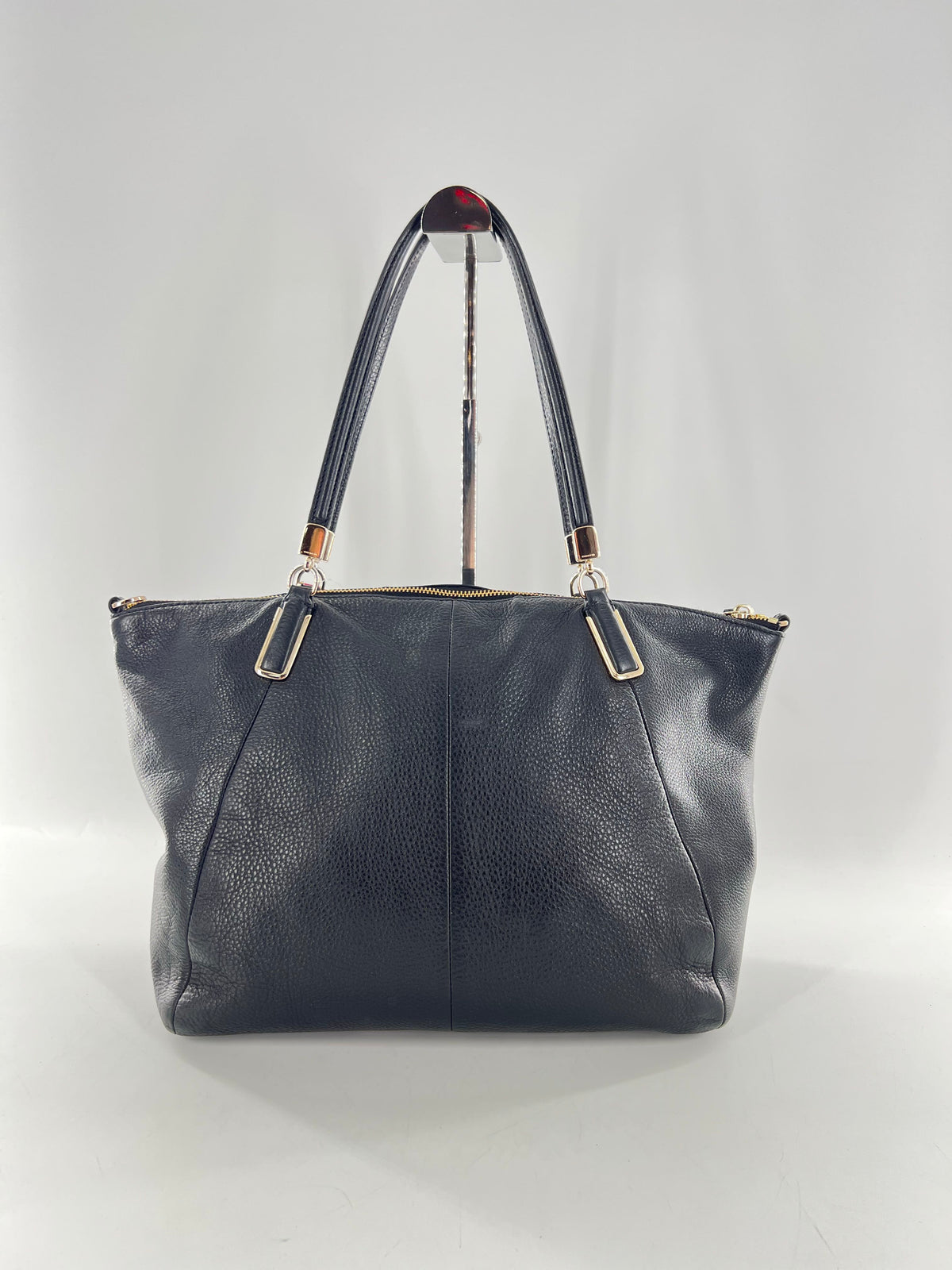 pebbled dual handle satchel
