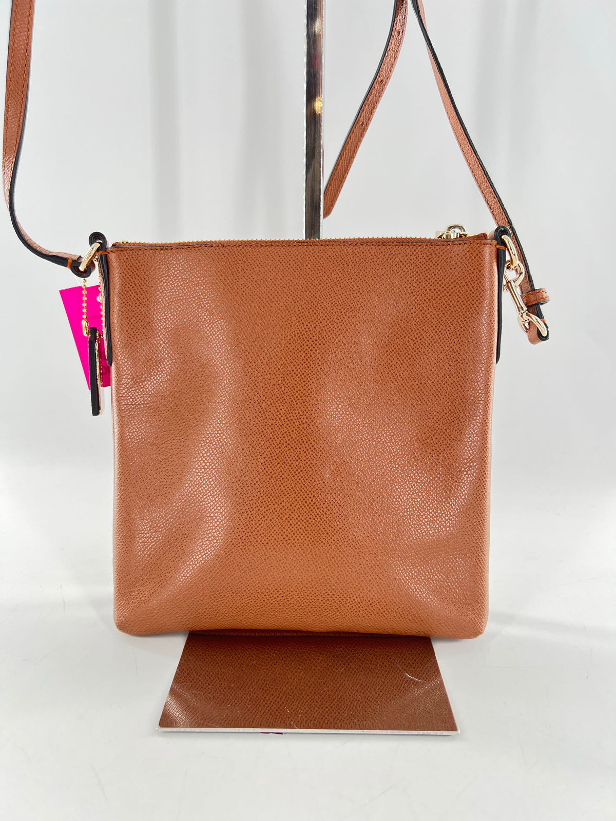 top zip crossbody w/ slip pocket