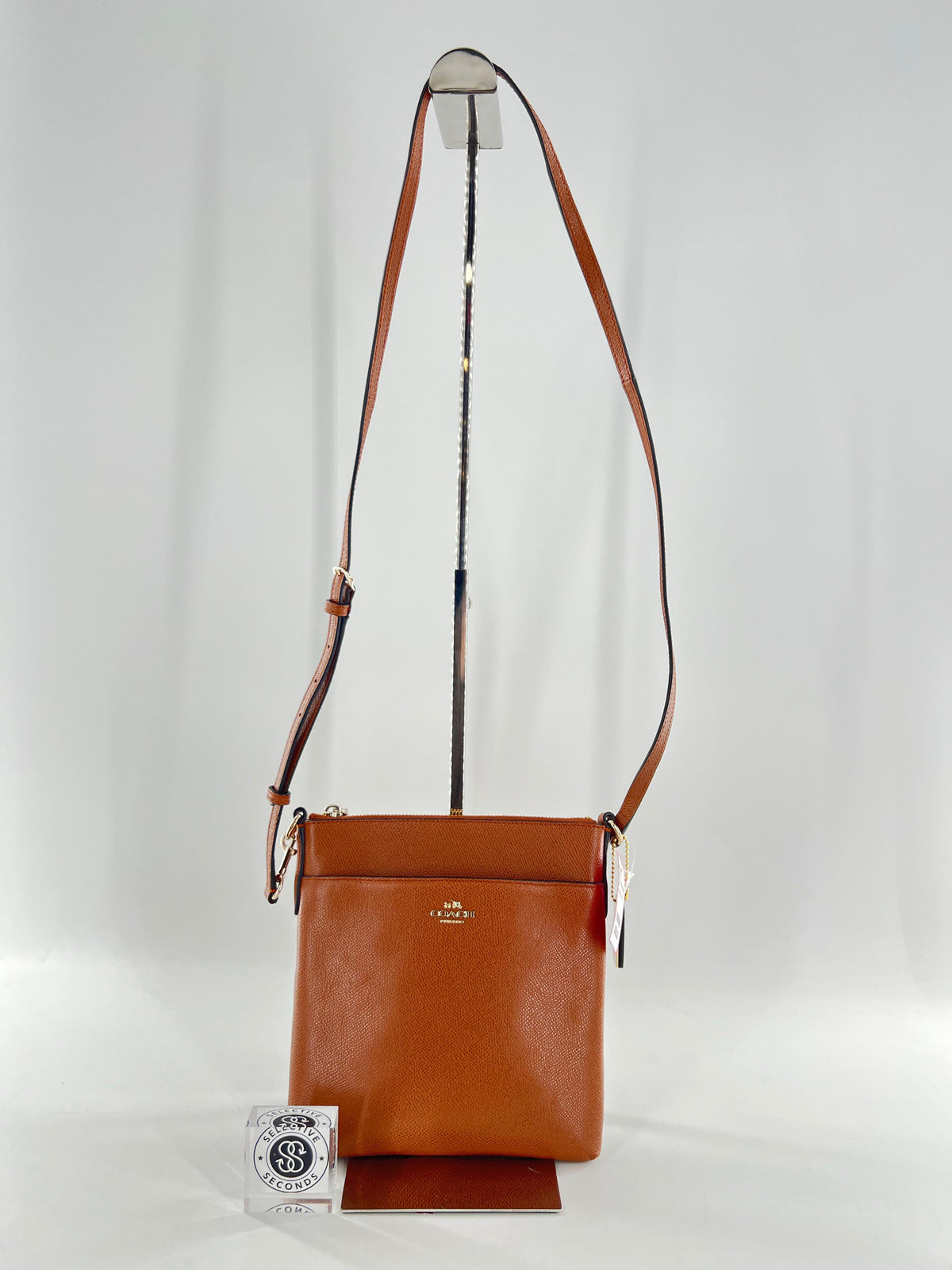 top zip crossbody w/ slip pocket