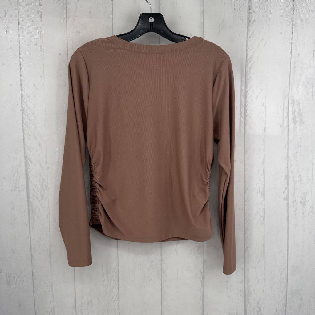M ribbed ruched sides l/s top