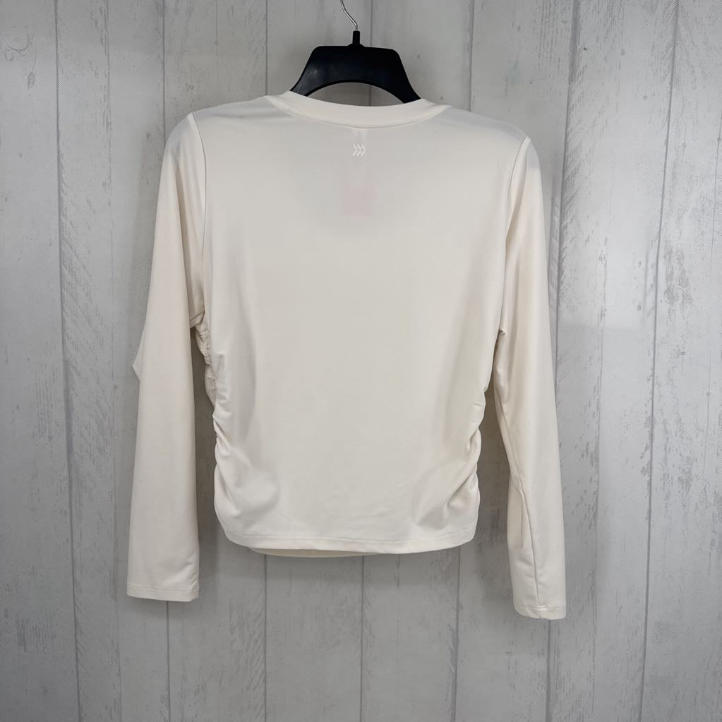 M ribbed ruched sides l/s top
