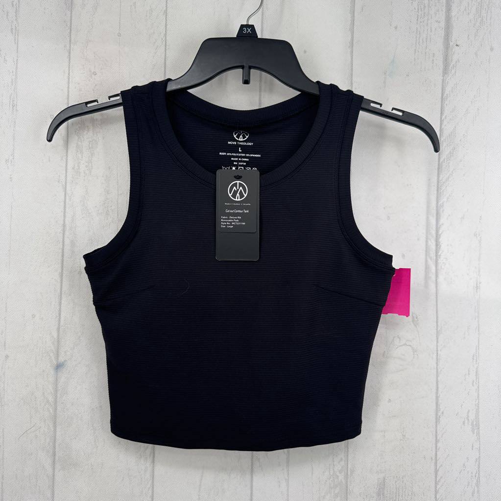 L ribbed crop tank
