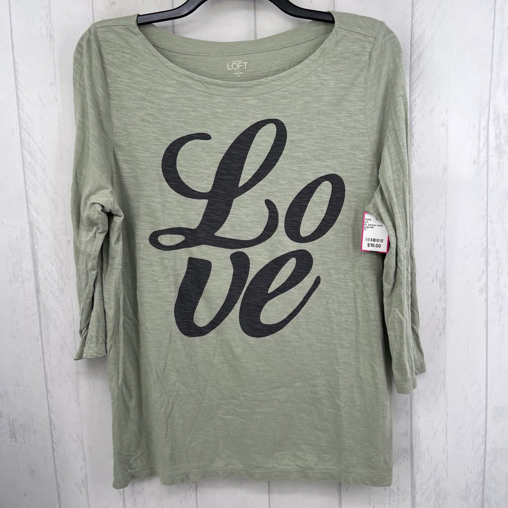 XL bateau neck graphic l/s top-love