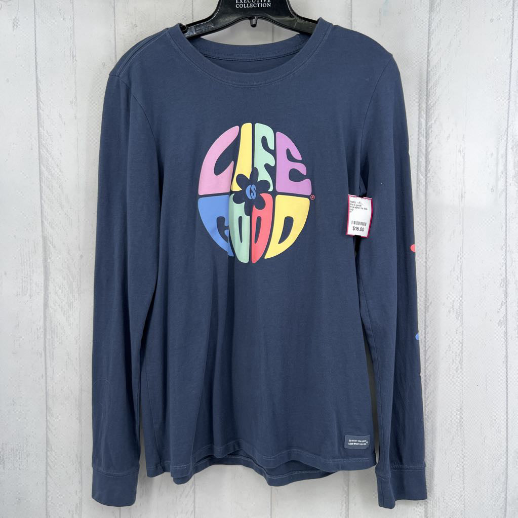 M graphic l/s tee-life is good