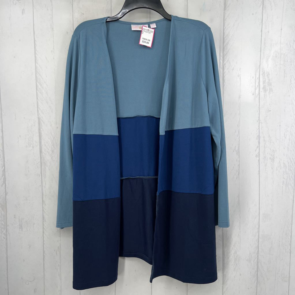 Lp striped open front cardi