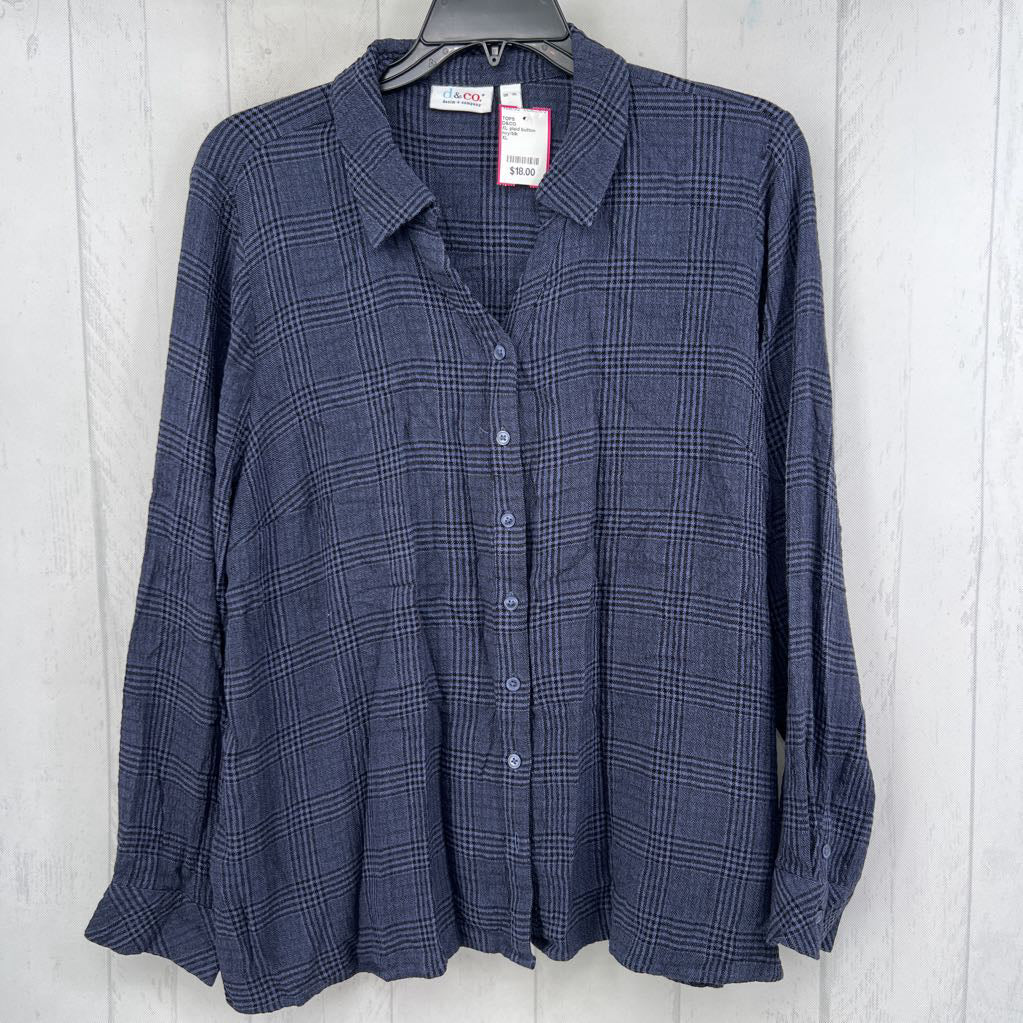 XL plaid button down l/s top