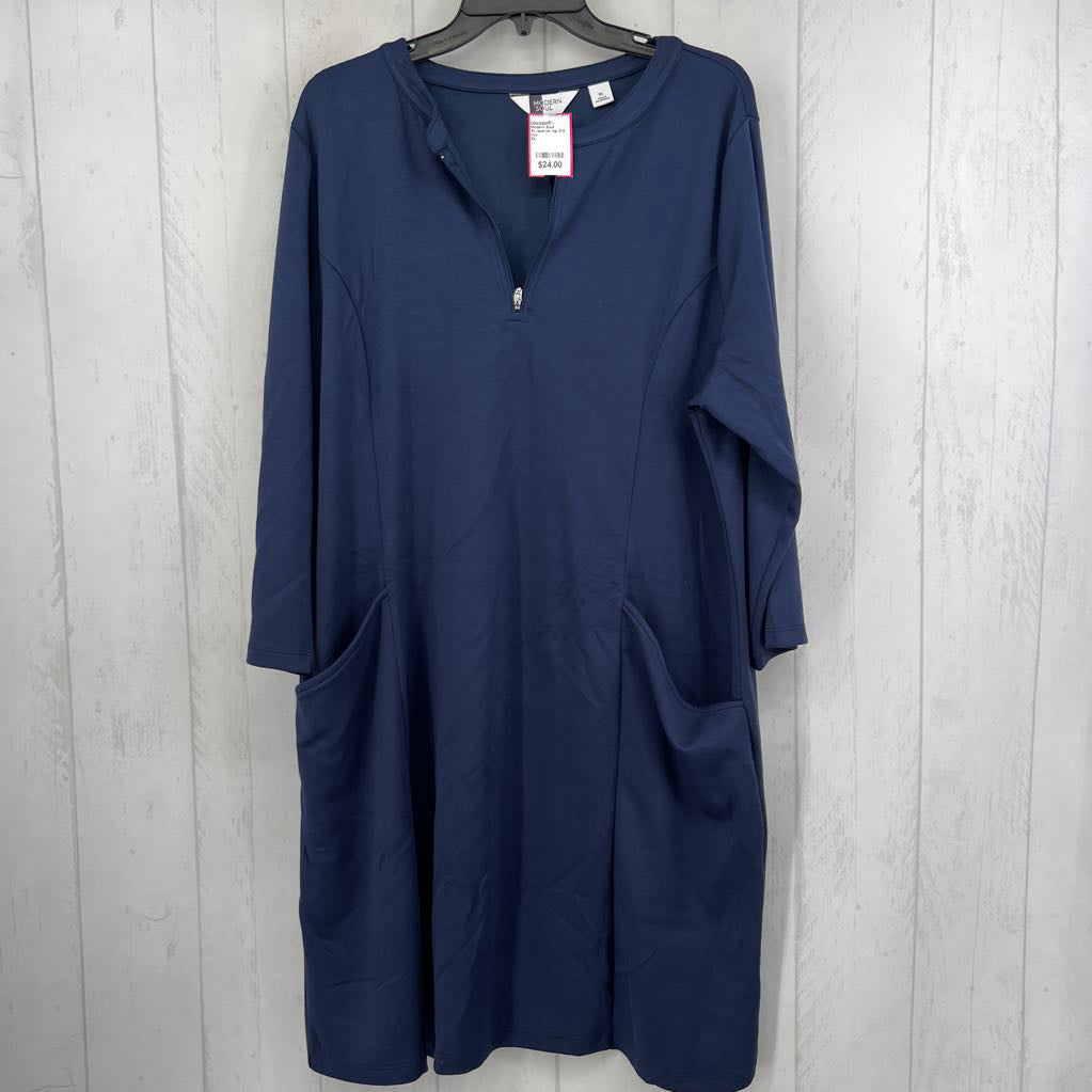 XL quarter zip 3/4 slv dress