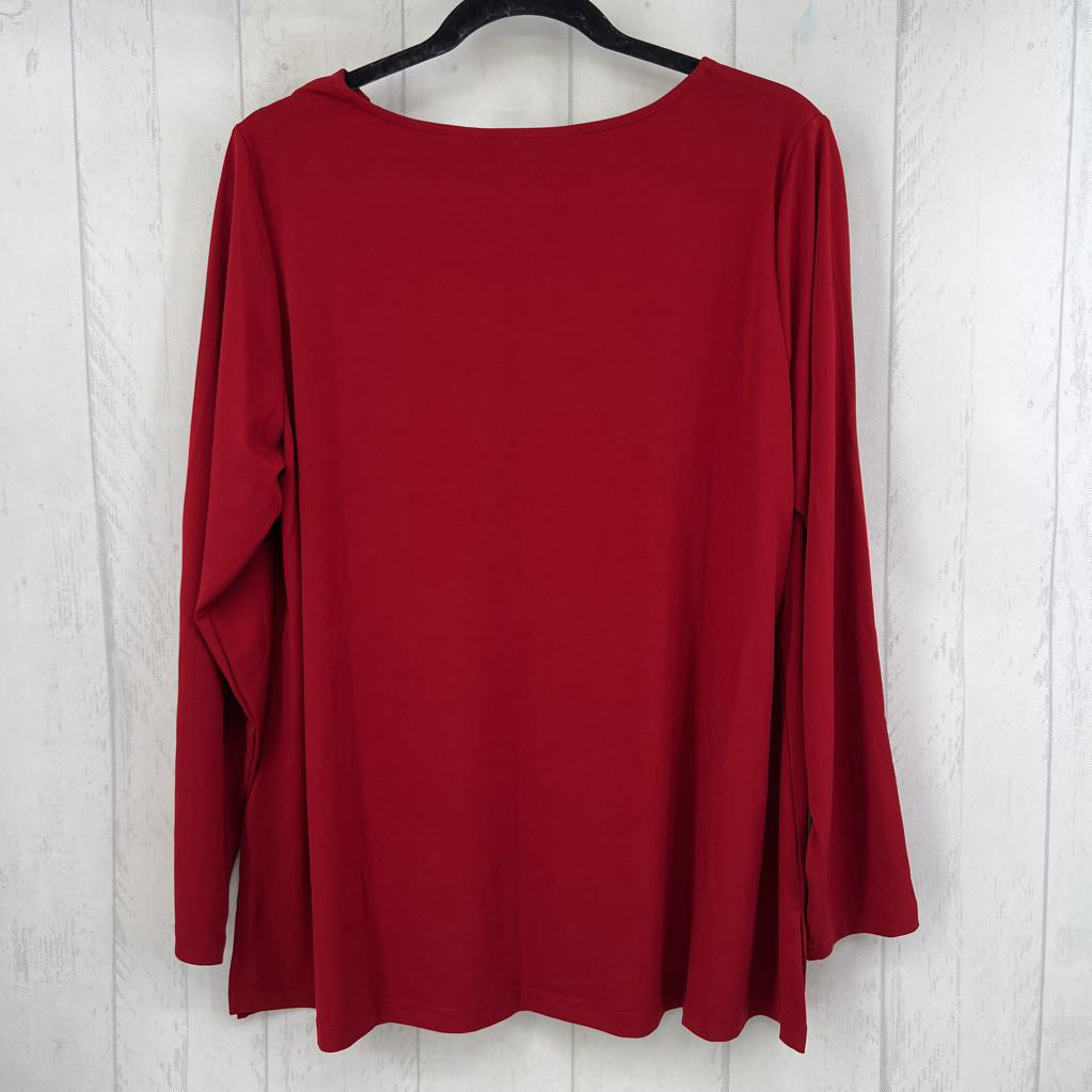 1X embelished cold shoulder l/s top